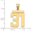 Black Bow Jewelry 14k Yellow Gold, Athletic Collection, Large Polished Number 31 Pendant - 2 of 3