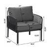 Modern Outdoor Plastic Lounge Chair with Weather Resistant Frame & Thick Cushions, Patio Deep Seating-3irtyhousy - 4 of 4