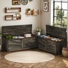 L-Shaped Storage Bench with Storage Wooden Storage Chest for Living Room Bedroom - 2 of 4