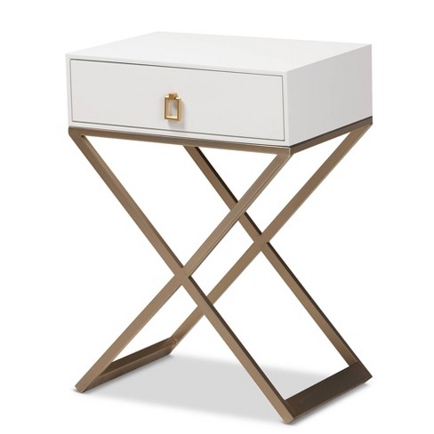 White brass on sale bedside table