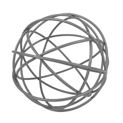 Gray Metal Orb Decorative Ball - Foreside Home & Garden