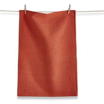 TAG 26"L x 18"W Classic Tangerine Cotton Waffle Weave Dishtowel Kitchen Towel Orange Machine Washasble