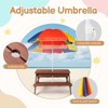 Karl Home Kids Wood Rectangle Outdoor Picnic Table and Bench with Umbrella and Play Boxes - 3 of 4