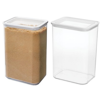 iDesign Large Airtight Canister with Erasable Label - Set of 2 - Clear