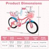 Costway 14/16/18 Inch Kids Bike with Basket Doll Seat & Colorful Streamers 2 Training Wheels Pink - 3 of 4