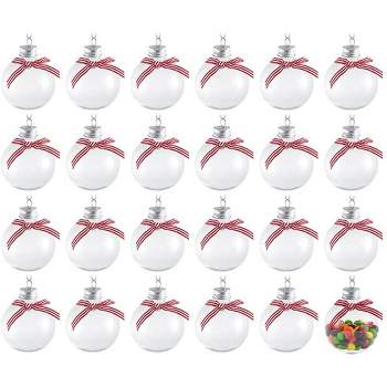 Clear Ornaments for Crafts Fillable, 20 Pcs 3.15 inch/80mm Clear Christmas Ornaments Balls, DIY Christmas Ornaments, Fillable Ornaments for