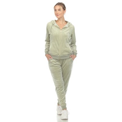 Women's 2 Piece Velour Tracksuit Set Pink X Large - White Mark : Target