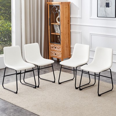 Set of 4 Suede Dining Chairs, Comfortable Bar Stools for Industrial and Vintage Style, 17.7*20.87*37in
