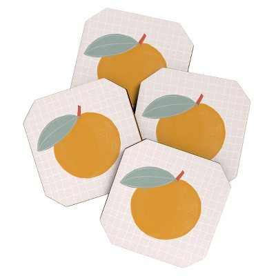 Hello Twiggs Orange Orange Set of 4 Coasters - Deny Designs