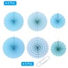 Unique Bargains Paper Hanging Decorative Folding Fans 8" 12" 16" 6 Pcs - 3 of 4