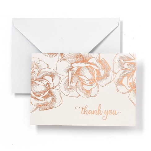 20ct 'thank You' Assorted Wedding Cards Floral - Papyrus : Target