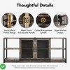 Farmhouse TV Stand for 65/75 inches TVs Industrial Entertainment Center w/Double Mesh Doors and Storage Cabinet - 4 of 4