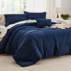 Bedsure Comforter Multi Piece Set Pinch Pleat Bedding OEKO-TEX Certified All Season Soft Cozy Bed Set for Bedroom Home Decor Christmas Gift - 1 of 4