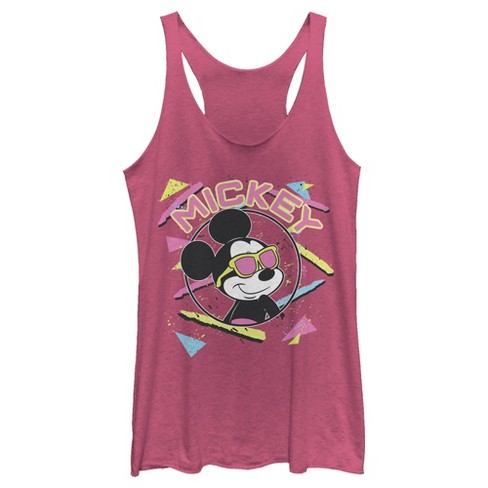 Women's Mickey & Friends 90s Sunglasses Mickey Racerback Tank Top - Pink  Heather - X Small : Target
