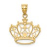 Black Bow Jewelry 14k Yellow Gold and White Rhodium Two Tone Crown Pendant, 19mm - 3 of 4