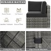 LayinSun 8 Piece Patio Furniture Set with 44" Propane Gas Fire Pit Table, Outdoor Sectional Conversation Set Wicker Rattan Sofa Set - 4 of 4