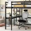 Twin/Full High Loft Bed, Solid Wood Loft Bed with Safety Guardrail, Built-in Desk and Ladder - ModernLuxe - 4 of 4