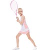 Girls Tennis Dress Golf Outfit Sets Sleeveless Tank Top Skirt with Shorts Pockets - 3 of 4