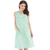Collections Etc Half-Zip Front Sleeveless Pocket Dress with Checkered Pattern Design, Comfortable Loungewear for Around the House - 4 of 4
