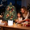 2 ft Pre-Lit Tabletop Christmas Tree, 30 Warm Lights, Red Berries & Pine Cones, Battery Powered, No Assembly, Mini Xmas Decor for Small Spaces - 2 of 4