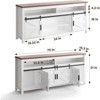 Farmhouse TV Stand, Entertainment Center with Sliding Barn Doors and Mesh Doors, Rustic Wood Industrial Media Console - 2 of 4