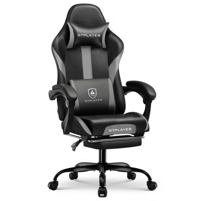 GTPLAYER Ergonomic Gaming Chair, PU Leather Computer Chair with Footrest, Lumbar Support for Adults