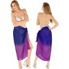 LA LEELA Summer Beachwear Sarong Swimsuit Coverups for Women Chiffon Long Beach Tie Wraps Skirt Swim Cover Up Sheer Scarf One Size Blue,Solid - 4 of 4