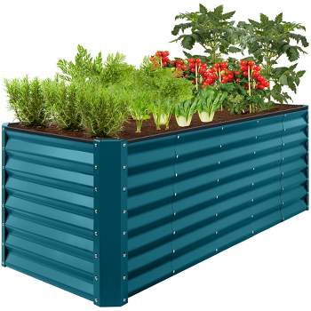 Best Choice Products 8x2x2ft Outdoor Metal Raised Garden Bed, Planter Box for Vegetables, Flowers, Herbs