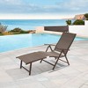Outdoor Aluminum Adjustable Chaise Lounge - Brown/Black - Crestlive Products: Weather-Resistant, No Assembly Required - 2 of 4
