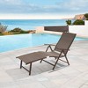 Outdoor Aluminum Adjustable Chaise Lounge - Brown/Black - Crestlive Products - image 2 of 4