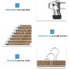 USTECH Wood Like Eco-Friendly Hanger with Wood Bar Finish | Non-Slip Adjustable Clips Pants, Shirts, & Skirt Hangers | 10 Pack - 4 of 4