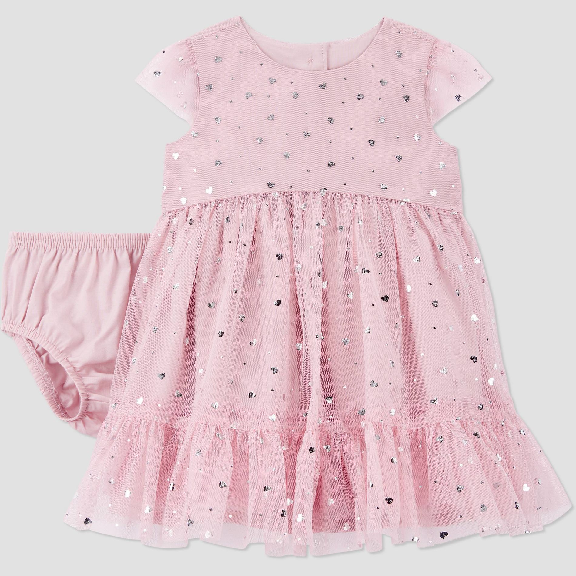 Carter's Just One You® Baby Girls' 2pc Holiday Glittery Tulle Dress - Pink