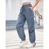 Women Baggy Parachute Pants Casual Cargo Pant Low Waist Loose Pants Multiple Pockets Jogger - 3 of 4