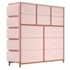 homfan 12 Dresser for Bedroom, Chest of Drawers for Bedroom with Side Pockets and Hooks, Fabric Storage Dresser, Sturdy Steel Frame, Wood Top - 3 of 4