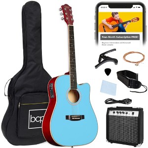 Best Choice Products Beginner Acoustic Electric Guitar Starter Set 41in w/ Wood Cutaway Design, Gig Bag - 1 of 4
