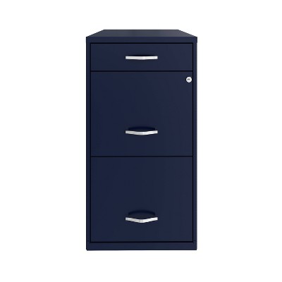 Metal Organizer File Cabinet with Pencil Drawer Navy - Space Solutions