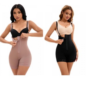INSPIRE CHIC 2 Pcs Women's Cami Convertible Straps Tummy Control Front Hook Thigh Slimmers Body Shaper - 1 of 4