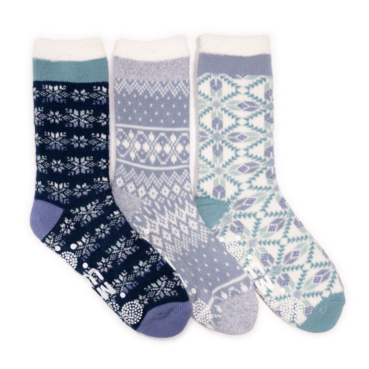 MUK LUKS Women's Tall Cozy Lined Lounge Sock 3 Pack