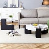 Modern Double Layer Marble Coffee Table with Detachable Glass Top Space Saving Round Table for Living Room Bedroom or Small Spaces-The Pop Home - 3 of 4