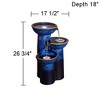 3-Bowl 26 3/4" High Large Modern Outdoor Decor Blue Cobalt Ceramic Floor Fountain with Light LED Waterfall Outside Garden Patio Yard - 4 of 4