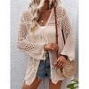 Womens Cardigan Spring Tops Sheer Lightweight Summer Cardigan Beach Cover Up Tops V Neck Lantern Sleeve Sweater Cardigan - 4 of 4