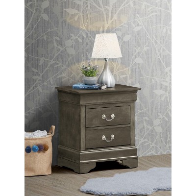 NicBex Classic Nightstand with 2 Drawers End table with Metal Handles Modern Bedside Table for Living Room, Bedroom, Study