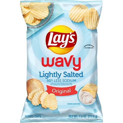 Lay's Lightly Salted Wavy Potato Chips - 7.5oz : Target
