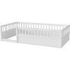 Streamdale Twin Floor Bed Frame with Fence, Wood Kids Floor Beds Frame for Bedroom Playroom,White - 4 of 4