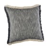 20" X 20" Dark Blue And White 100% Cotton Abstract Zippered Pillow - 4 of 4