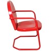 Northlight 34" Outdoor Retro Metal Tulip Armchair, Red - 4 of 4