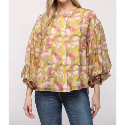 Women's Tencel Bubble Sleeve Top - Fate