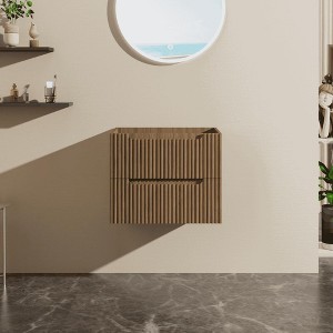 Resenkos 24" Wall-Mount Floating Bathroom Vanity Cabinet (Cabinet Only), Walnut - 1 of 4