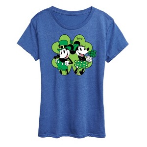 Women's - Disney - Mickey Minnie Shamrock Short Sleeve Graphic T-Shirt - 1 of 4