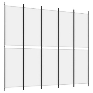 vidaXL 5-Panel Room Divider - Modern Privacy Screens, Flexible Room Partitions, Space Divider with Durable, Breathable Fabric, Foldable - White - 1 of 4